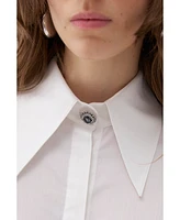 Nocturne Women's Shirt with Stone Button Design