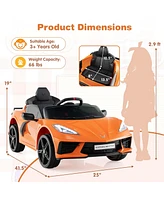 Costway 12V Electric Kids Ride On Car with Remote Control Wireless Connection Lights