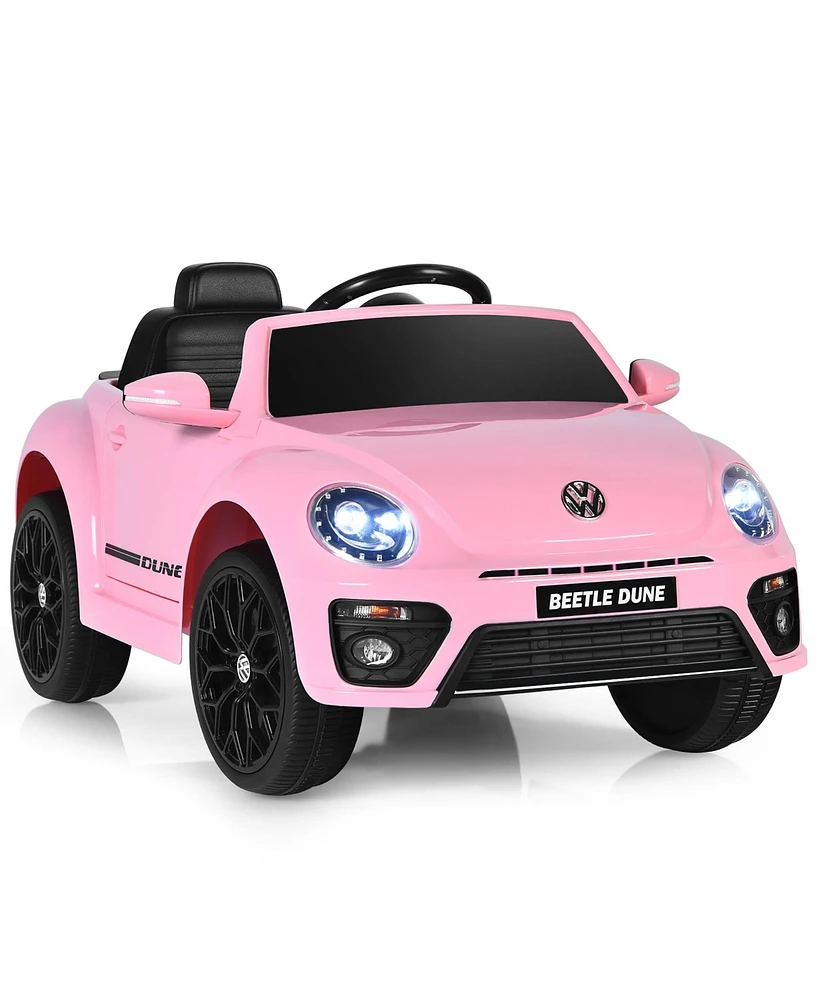 Costway 12V Kids Ride On Car Licensed Volkswagen Beetle w/ Remote Control & Music