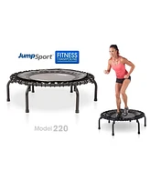 JumpSport 220 Fitness Rebounder Mini Trampoline & Handle Bar Accessory, Black