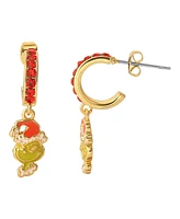 Dr. Seuss Dr Seuss Grinch Crystal Charm Hoop Earrings