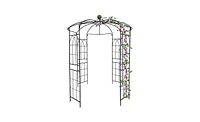 Slickblue Metal Garden Arch – Black Iron Arbor Gazebo, 81.3'' Dia x 114.2'' High, Birdcage Shape Pergola Pavilion for Wedding Ceremony and Outd