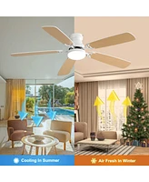 Slickblue Indoor 52-Inch Modern Ceiling Fan with Dimmable Led Light, 6-Speed, Remote Control & Reversible Dc Motor