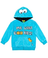 Sesame Street Baby Boys Cookie Monster Zip Up Hoodie to