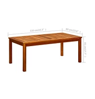 vidaXL Patio Coffee Table 43.3"x23.6"x17.7" Solid Acacia Wood