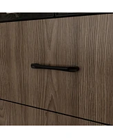 Famapy Brown Wood 13-Shelf Standard Bookcase with Pop up Glass Doors