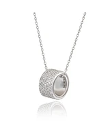 Suzy Levian New York Suzy Levian Sterling Silver White Cubic Zirconia Eternity Pendant Necklace