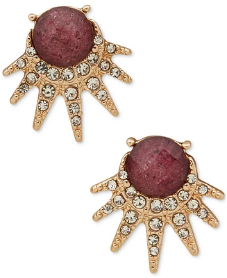 lonna & lilly Gold-Tone Pave & Stone Stud Earrings