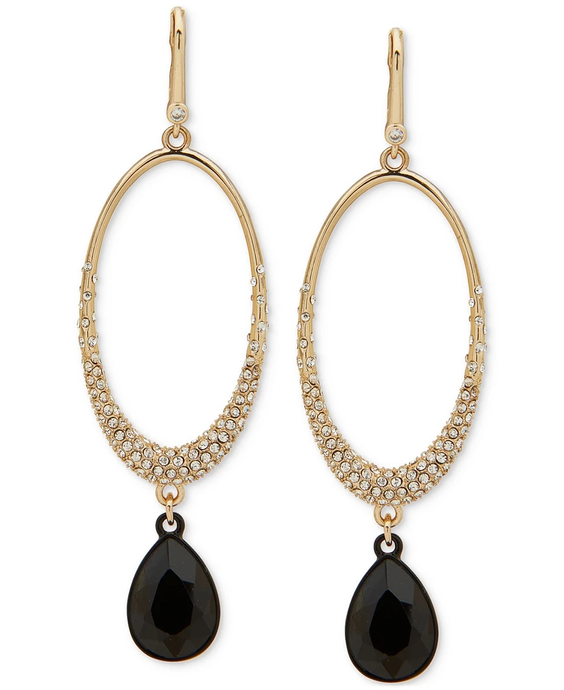 Dkny Two-Tone Pave Oval & Tear-Shape Stone Linear Statement Earrings