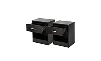 Slickblue 2-Piece Nightstands with Drawer for Stylish Bedroom Storage