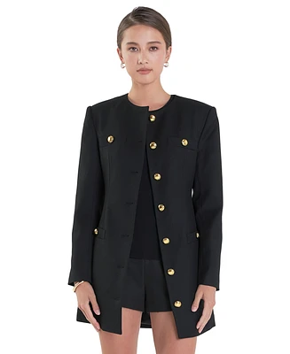 English Factory Women's Button-Front Blazer Dress