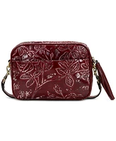 Patricia Nash Josie Small Rectangle Bark Leaves Leather Crossbody, Created for Macy's