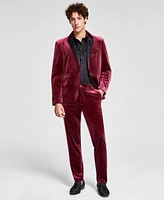 Tinsel Mens Regular Fit Velvet Suit Separates