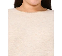 Vince Camuto Plus Lurex-Tipped Crewneck Sweater