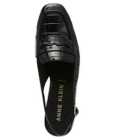 Anne Klein Women's Mona Croco Print Slingback Block Heel Pumps