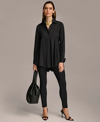 Donna Karan Women's A-Line Button Down Poplin Tunic