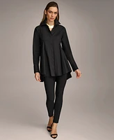 Donna Karan Women's A-Line Button Down Poplin Tunic