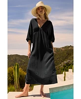 Trina Turk Women's Serene Cotton Gauze Back-Cutout Cover-Up Dress, Created for Macy's