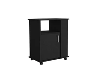 Depot E-shop Munich Lower Microwave Pantry Single Door Cabinet, Three Lateral Shelves, Two Interior Shelves