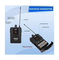 Pyle Dual Headset Wireless Microphone Kit, Includes Headset Mic, Lavalier Mic & Beltpack Transmitter