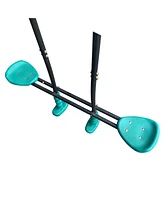 Slickblue Blackish Green Four-Function Swing Set: Face-to-Face Metal-Plastic Safe Swing Seats