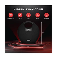 Pyle 5.25” Portable Wireless Bluetooth Streaming Speaker With Wired Microphone & Remote, 220 Watt