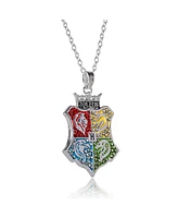 Harry Potter Hogwarts Crest Pendant Multicolored Charm Necklace