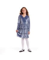 Andy & Evan Big Girls Velvet w/Lurex Tiered Dress