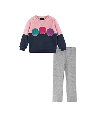 Andy & Evan Little Girls Toddler/Child Smiley Crewneck Flare Legging Set