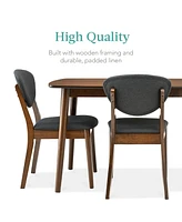 Best Choice Products 5-Piece Compact Wooden Mid-Century Modern Dining Set w/ 4 Chairs, Padded Seat & Back