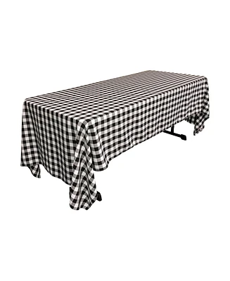 Slickblue Polyester Gingham Checkered 60 by 144-Inch Rectangular Tablecloth