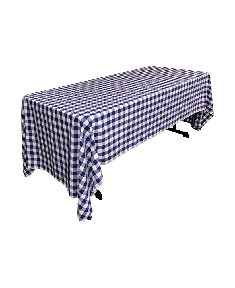 Slickblue Polyester Gingham Checkered 60 by 120-Inch Rectangular Tablecloth