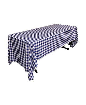 Slickblue Polyester Gingham Checkered 60 by 120-Inch Rectangular Tablecloth