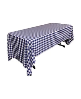 Slickblue Polyester Gingham Checkered 60 by 120-Inch Rectangular Tablecloth