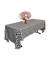 Slickblue Polyester Gingham Checkered 60 by 144-Inch Rectangular Tablecloth