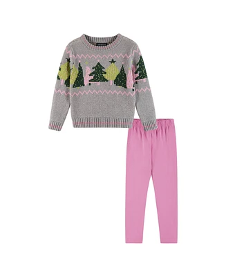 Andy & Evan Little Girls Toddler/Child Chenille Sweater & Legging Set