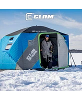 Clam X-600 Portable 11.5' 6 Person Ice Team Thermal Hub Shelter w/Dimmable Light