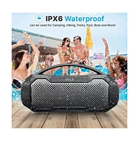 Pyle Portable Wireless Bluetooth Streaming Speaker With Tws Function & Microphone, Black