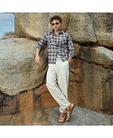 Men's Icy Blue & Saltbox Beige Tartan Plaid Utility Shirt