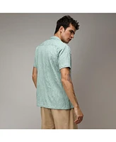 Campus Sutra Men's Sage Green Grain-Textured Shirt