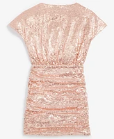 With Jules Big Girls Short-Sleeve Bloussant Sequin Dress