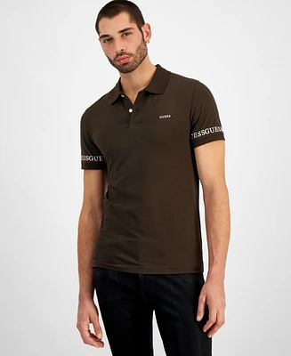 Guess Men's Nolan Relaxed-Fit Logo-Print Polo Shirt