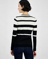 Anne Klein Women's Striped Crewneck Long-Sleeve Sweater