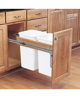Rev-a-Shelf Double Pullout Top Mount Trash Can 27 qt., White, 4WCTM-15DM2