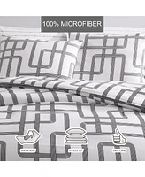 City Scene Mainline Microfiber Black & White 3 Piece Comforter Set-King