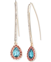 Emily in Paris Gold-Tone Pave & Color Crystal Threader Earrings