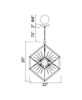 Cwi Lighting 30" Metal Starburst 6 Light Chandelier