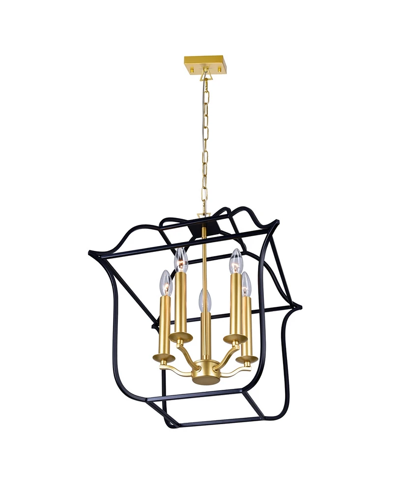 Cwi Lighting 18" Metal Tudor 5 Light Chandelier