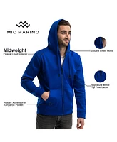 Mio Marino Big & Tall Premium Zip-Up Hoodie for Men with Smooth Silky Matte Finish Cozy Fleece Inner Lining Sweater Hood