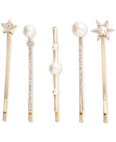 Emily in Paris 5-Pc. Gold-Tone Pave & Imitation Pearl Star Bobby Pin Set